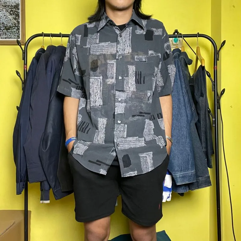 ZARA Vintage Streetwear Casual shirt Pria black gray photo 1