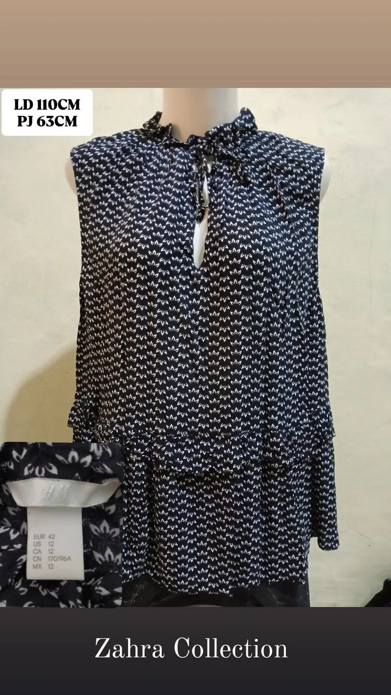 H&M Vintage Cami top Wanita black photo 1