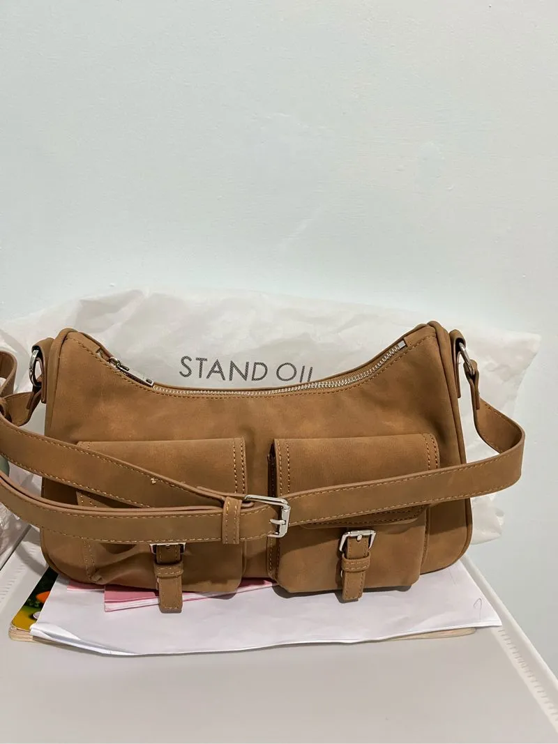Minimalist Shoulder bag Wanita tan photo 1