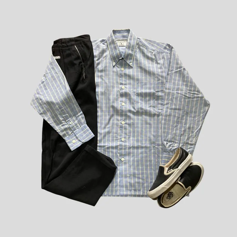 Valentino Vintage Casual Casual shirt Pria white blue photo 1