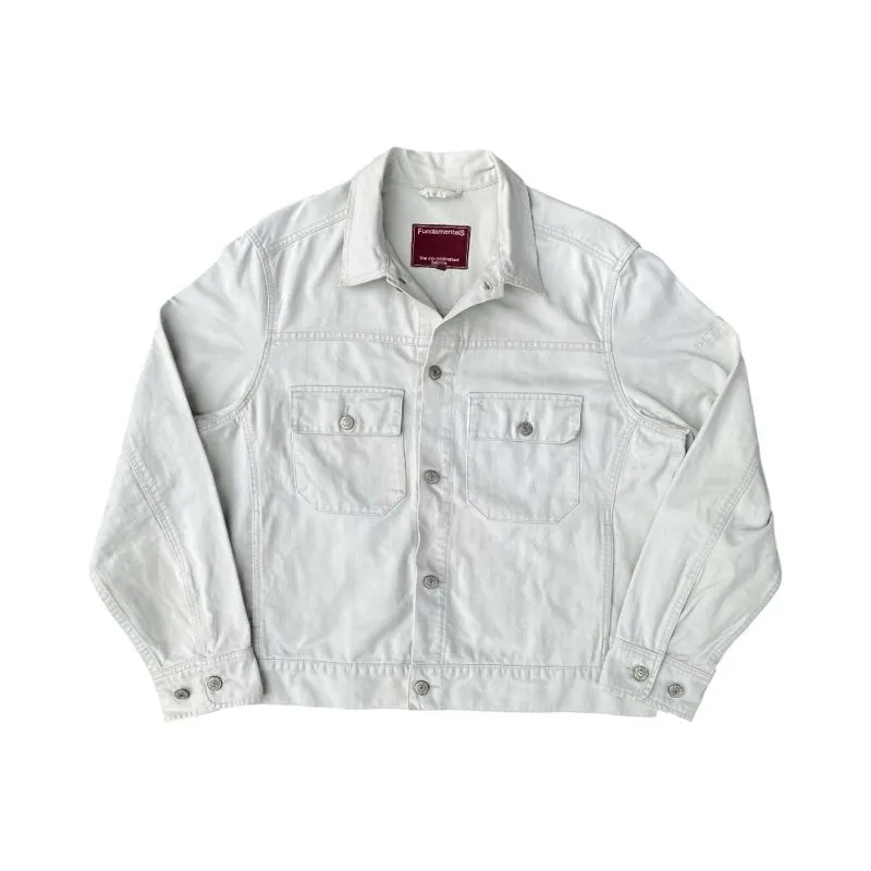 fun.da.mentalist Streetwear Grunge Denim jacket Pria white photo 1