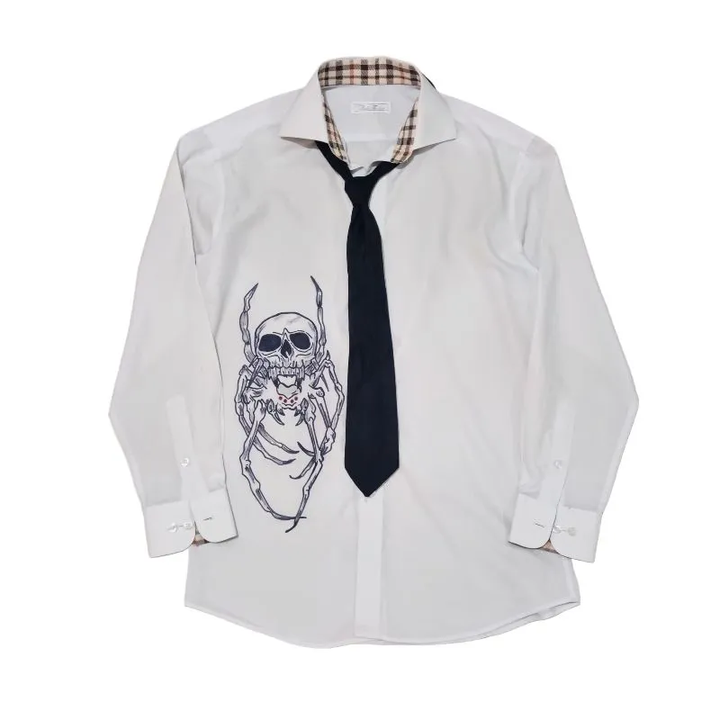 Japanese brand Grunge Reworked Formal shirt Pria white black photo 1