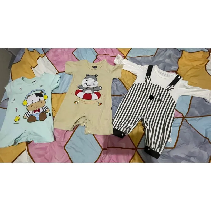 Minimalist Baju bayi Kids white blue photo 1