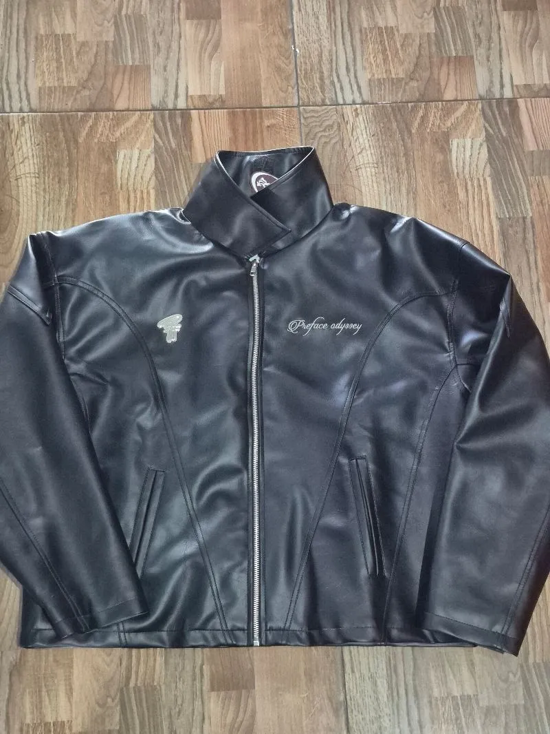 Luxury Casual Leather jacket Pria black photo 1