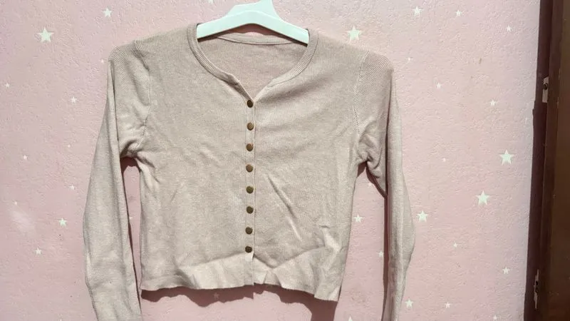 Minimalist Casual Cardigan Wanita pink photo 1