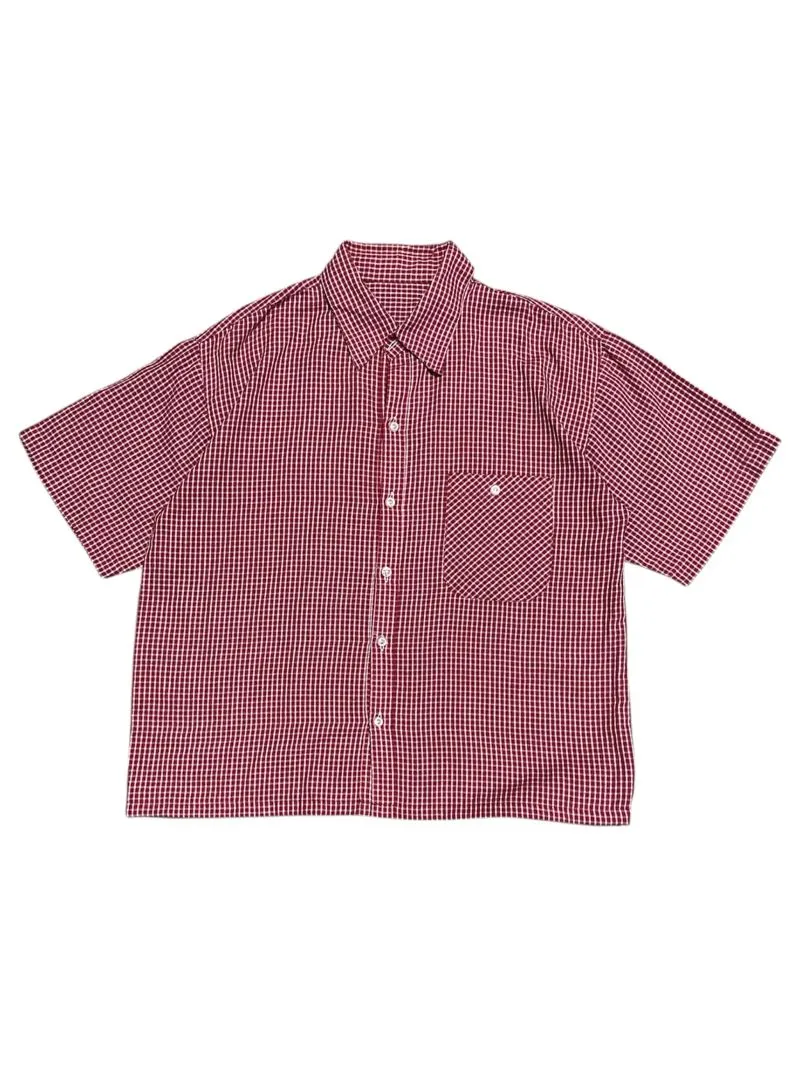 Vintage Streetwear Casual shirt Pria red photo 1