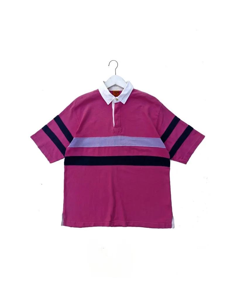 Japanese brand Streetwear Sportswear Polo shirt Pria pink blue photo 1