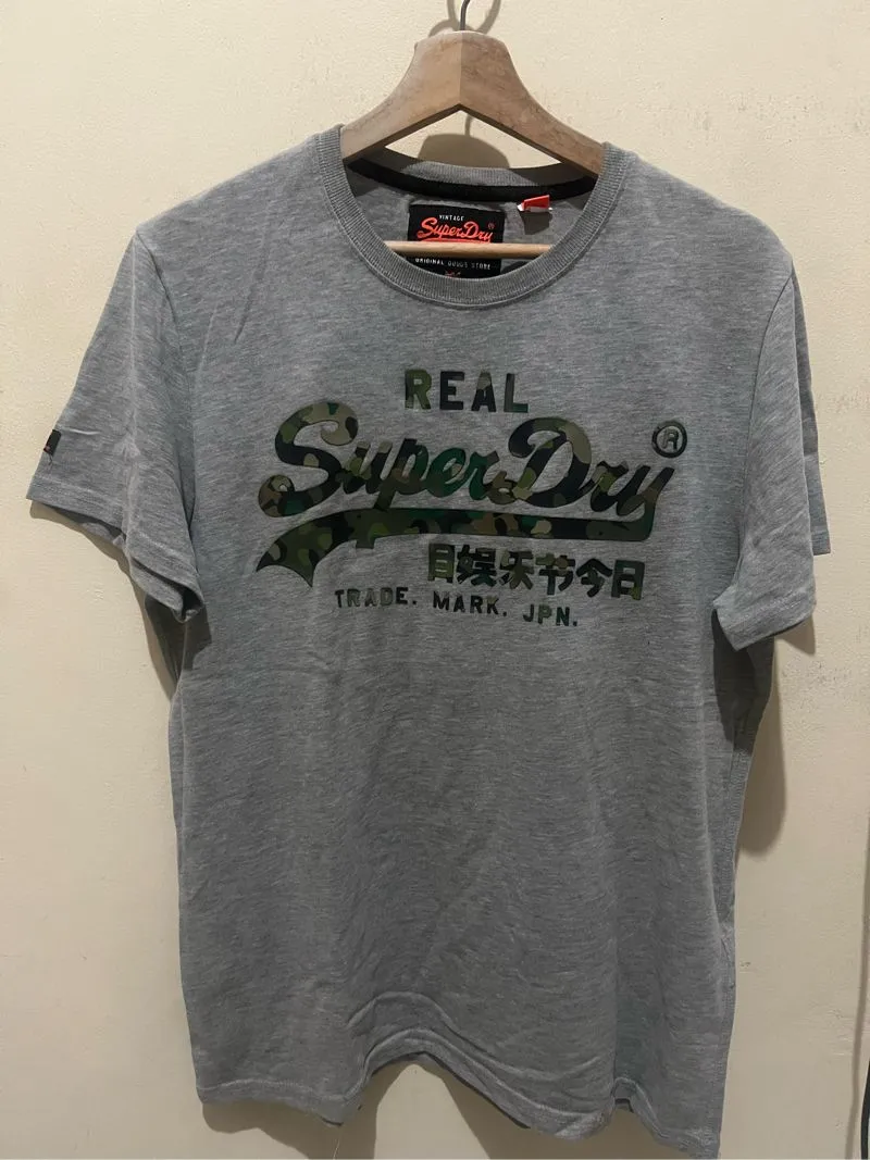 Superdry Streetwear Casual T-shirt Pria gray photo 1