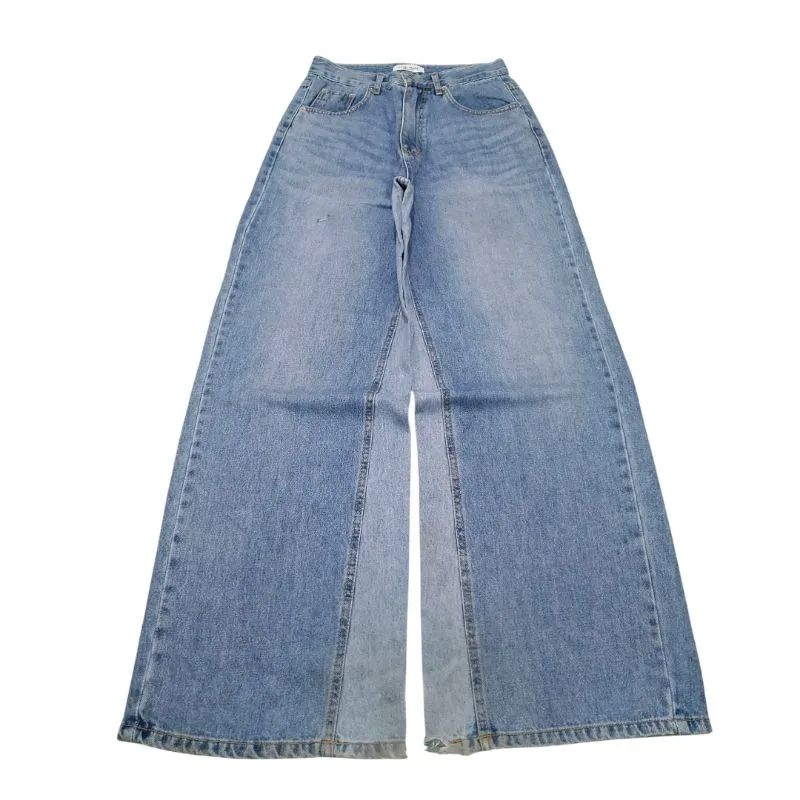 Japanese brand Streetwear Y2K Jeans Pria white blue photo 1