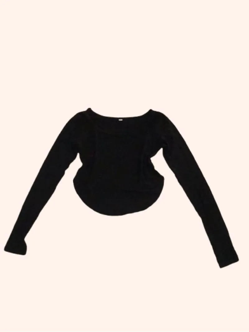 Y2K Crop top Wanita black photo 1