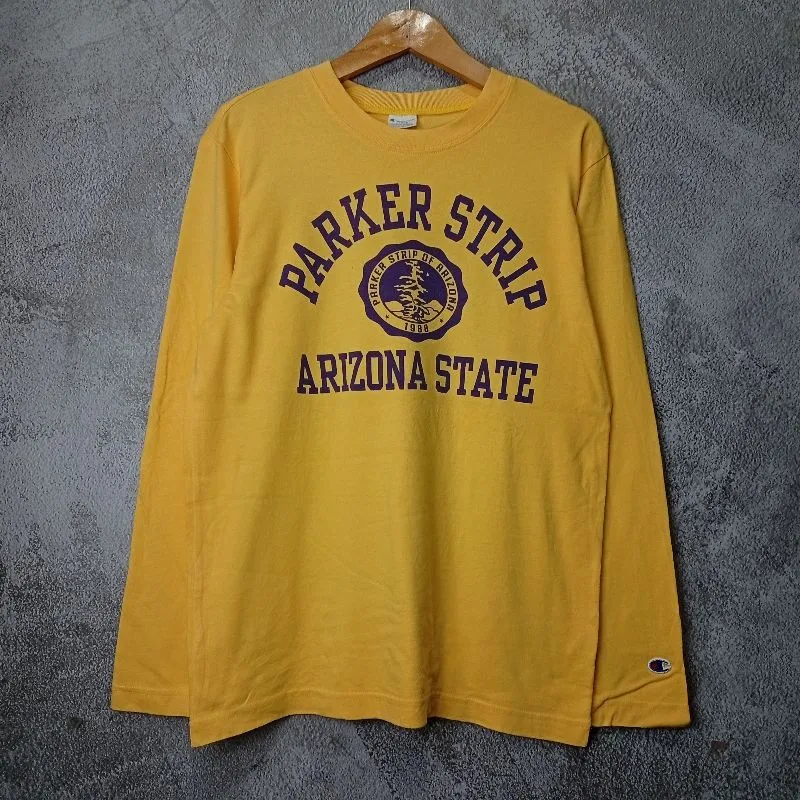Champion Vintage Casual T-shirt Pria yellow photo 1