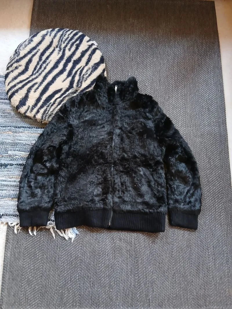 Japanese brand Goth Fairy Fur coat Wanita black photo 1