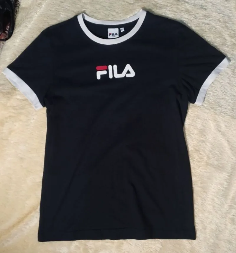 Fila Streetwear Casual T-shirt Pria white black photo 1