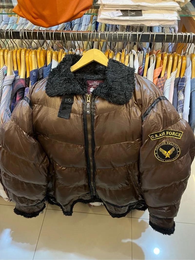 Beams Streetwear Biker Bomber jacket Pria brown black photo 1