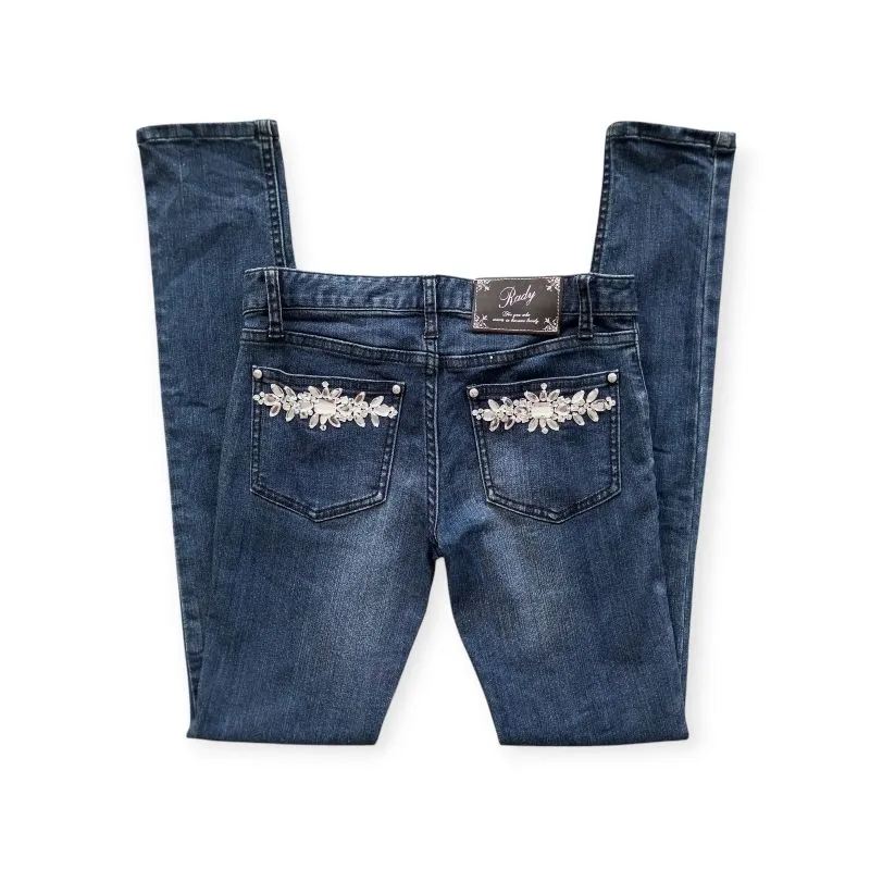 Miss Me Goth Emo High waisted jeans Wanita navy gray photo 1
