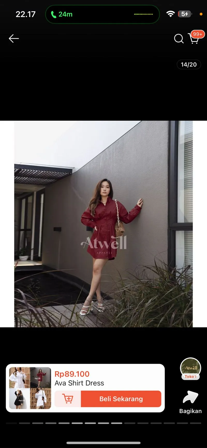 Casual Shirt Wanita red photo 1