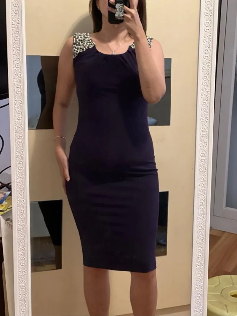 Luxury Minimalist Bodycon dress Wanita purple photo 1