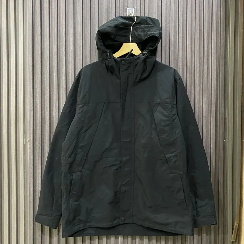 Uniqlo Streetwear Casual Parka Pria black photo 1