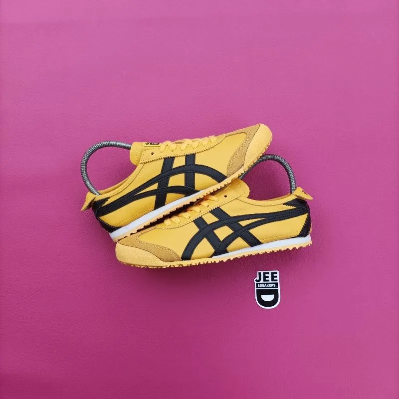Onitsuka Tiger Streetwear Casual Sneakers Wanita black yellow photo 1