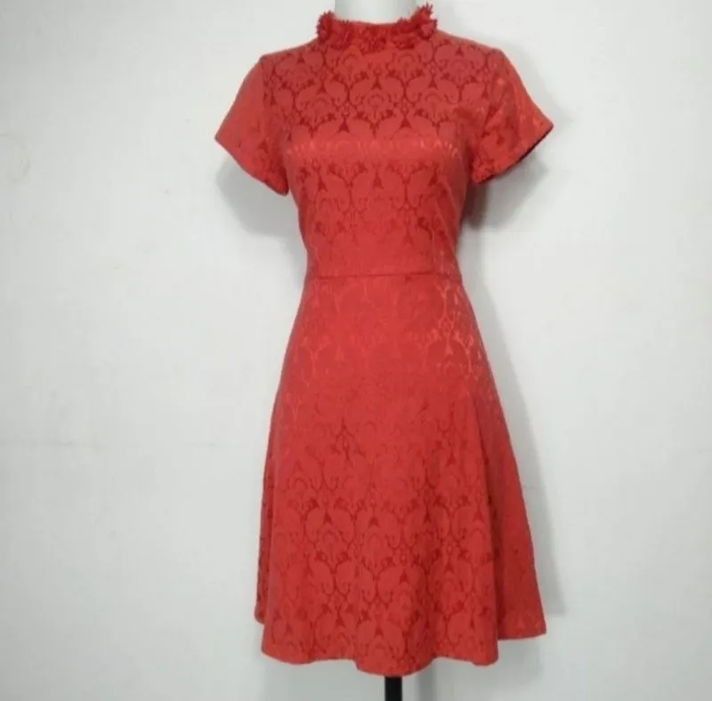 Vintage Casual Going out dress Wanita red photo 1