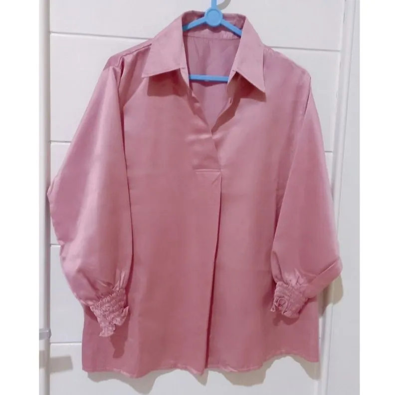 Minimalist Casual Shirt Wanita pink photo 1