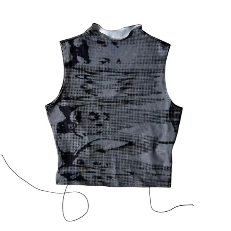 Streetwear Y2K Crop top Wanita black gray photo 1