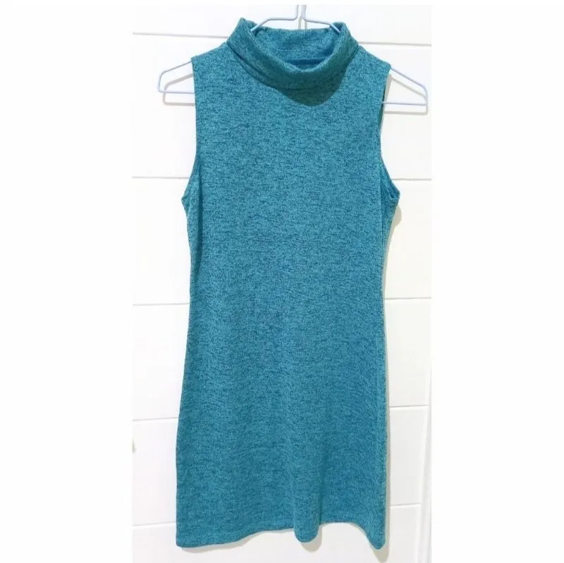 Minimalist Casual Bodycon dress Wanita green photo 1