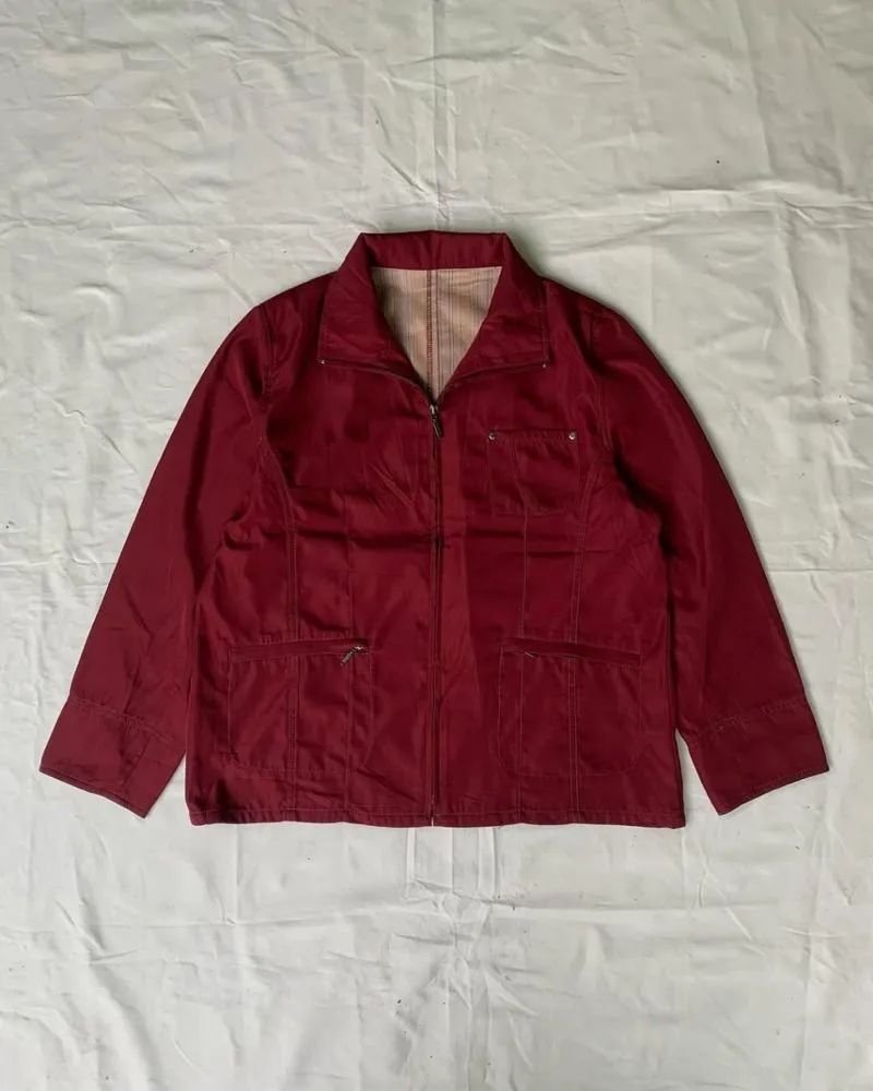 Casual Windbreaker Wanita burgundy photo 1