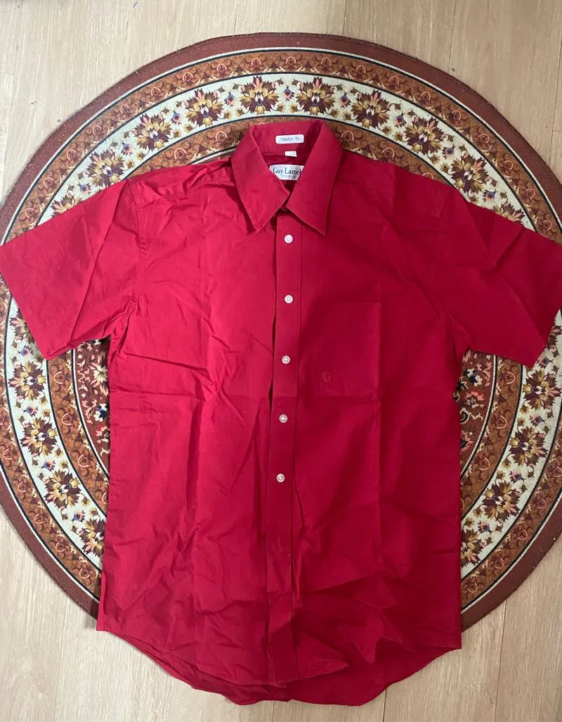 Guy Laroche Minimalist Casual Formal shirt Pria red photo 1