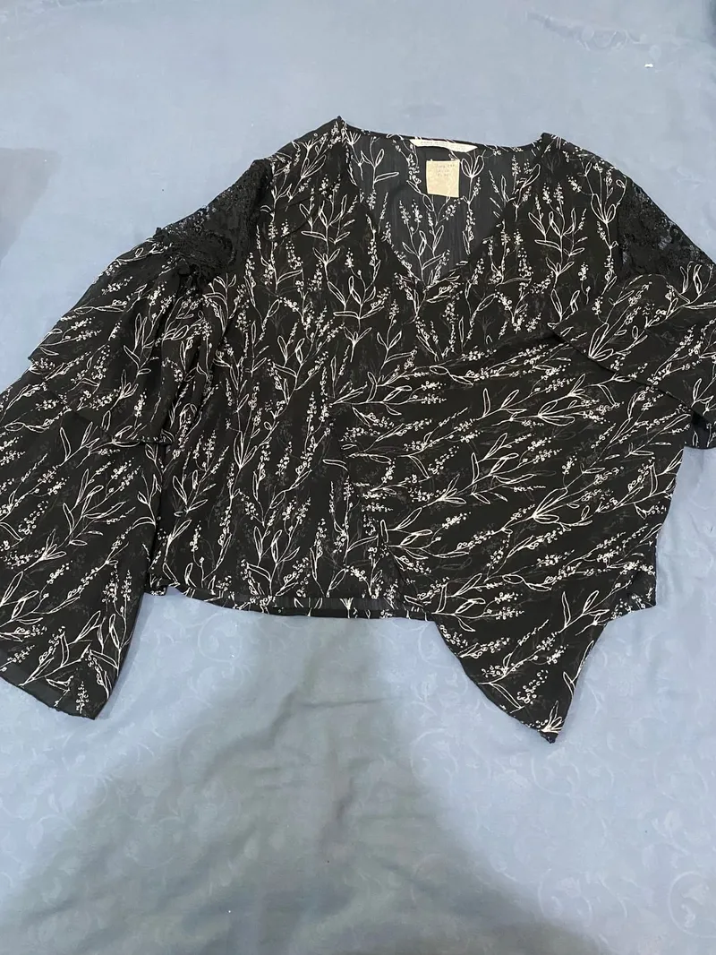 ZARA Casual Blouse Wanita navy photo 1