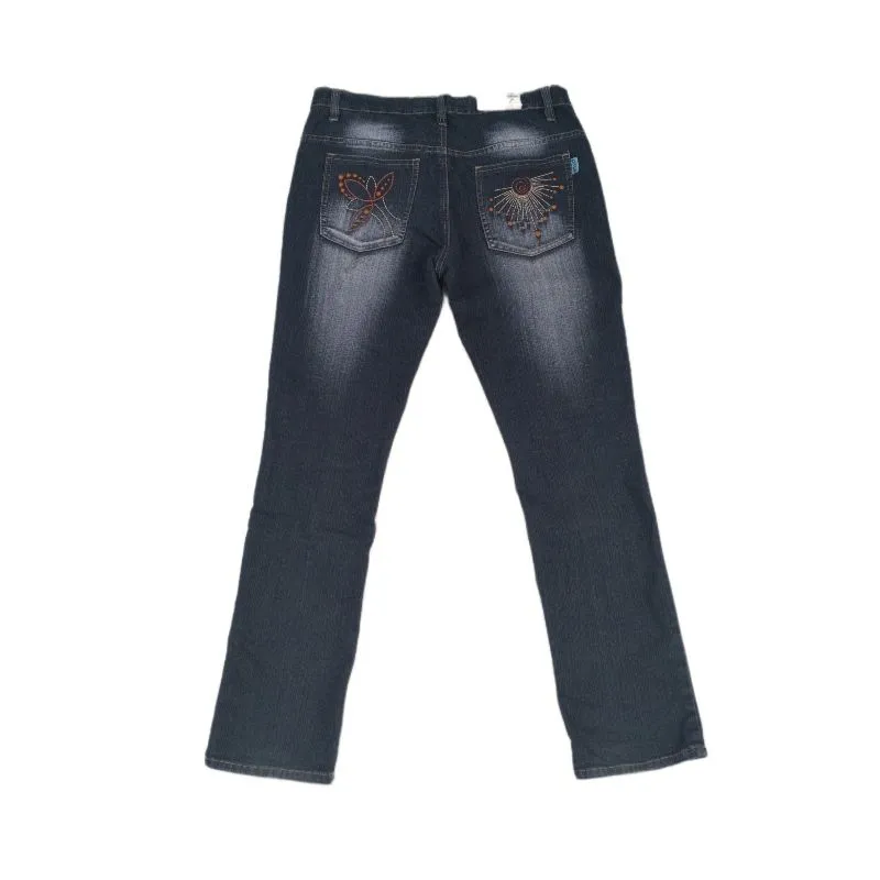 Vintage Casual Skinny jeans Wanita white black photo 1