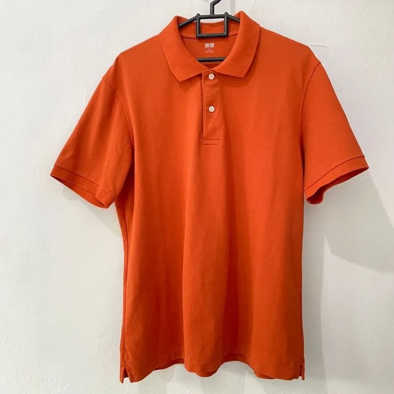 Uniqlo Luxury Casual Polo shirt Pria orange photo 1