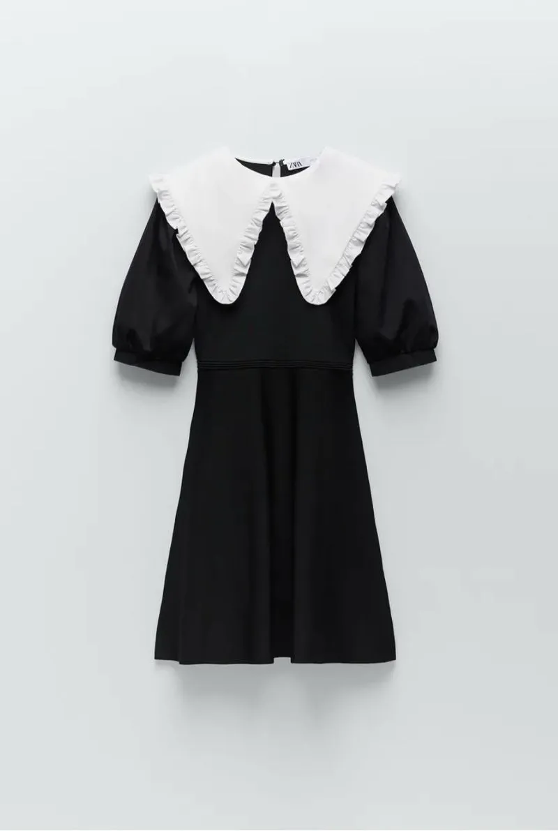 ZARA Coquette Casual Going out dress Wanita white black photo 1