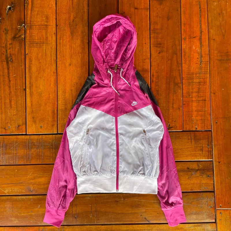 Nike Streetwear Casual Bomber jacket Wanita white pink photo 1