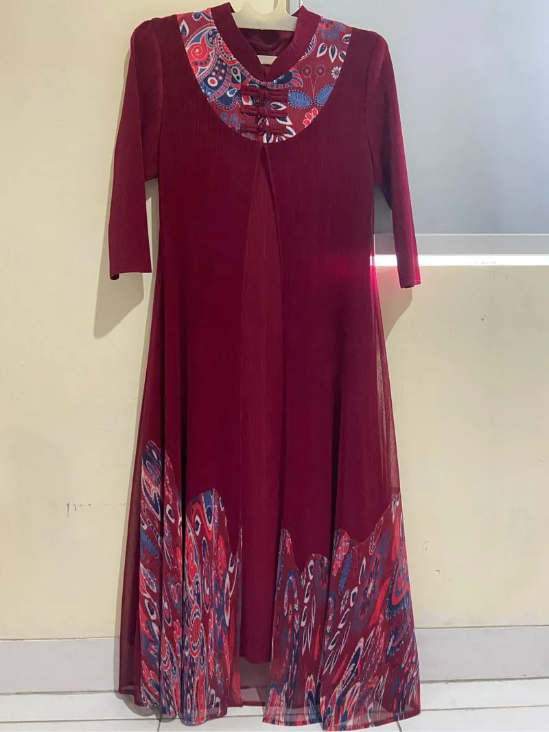 Pakaian adat Pakaian Nasional Going out dress Wanita burgundy photo 1