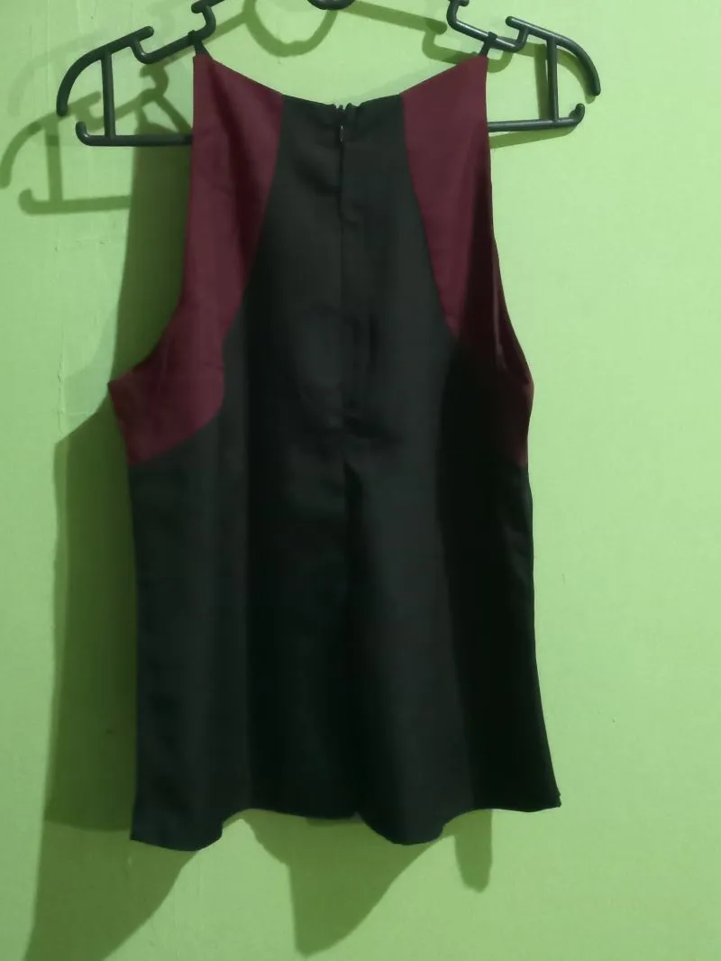 Casual Cami top Wanita red black photo 1