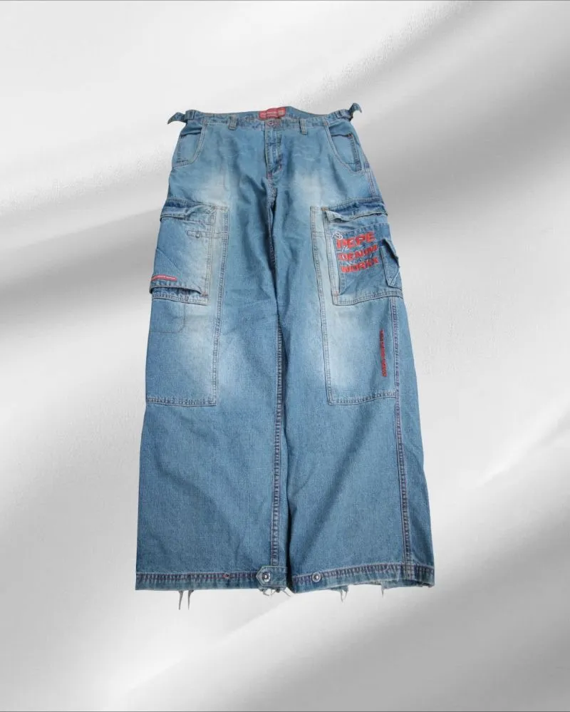 Streetwear Y2K Jeans Pria navy blue photo 1