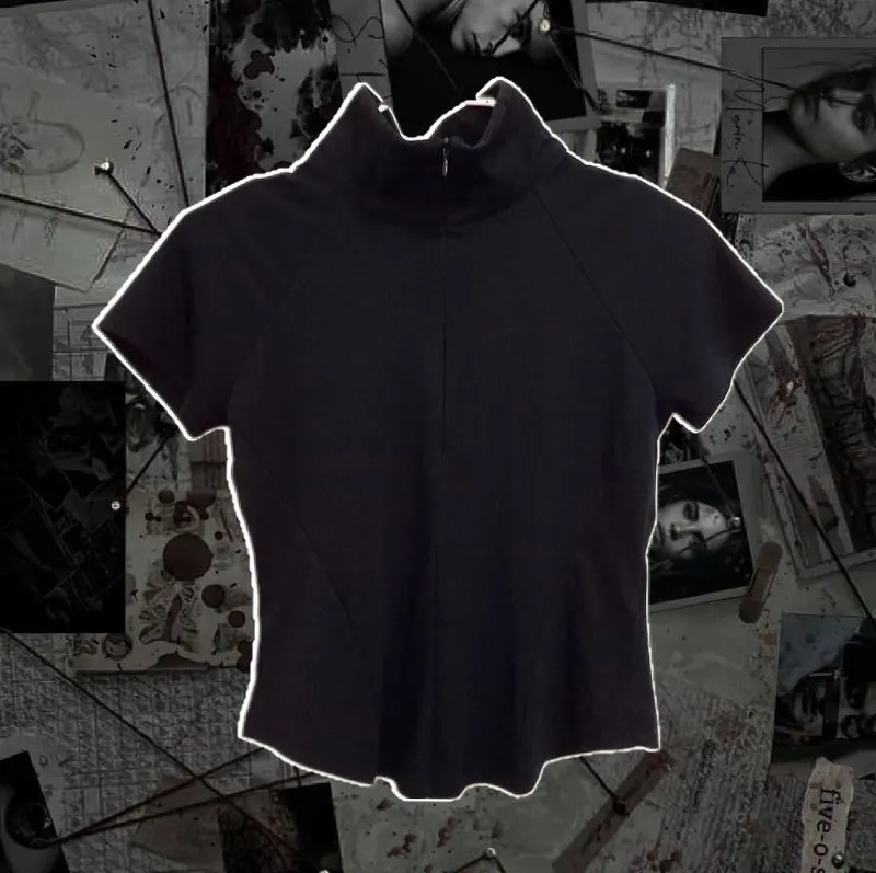 Shein Y2K Goth T-shirt Wanita black photo 1