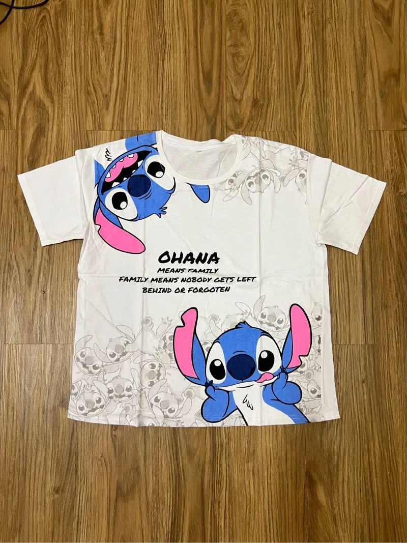Casual T-shirt Wanita white blue photo 1