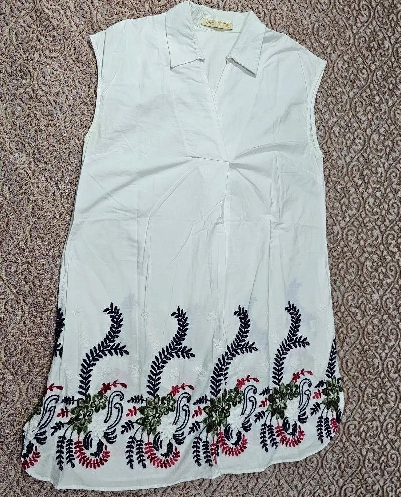 Minimal Casual Midi dress Wanita white photo 1