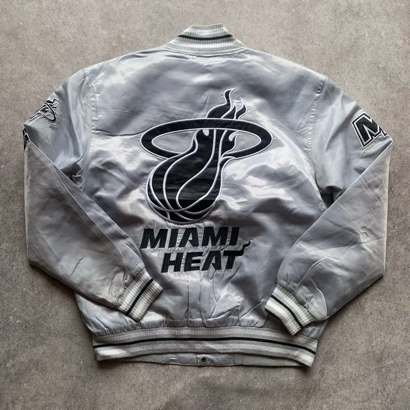 MLB Streetwear Y2K Bomber jacket Pria silver photo 1