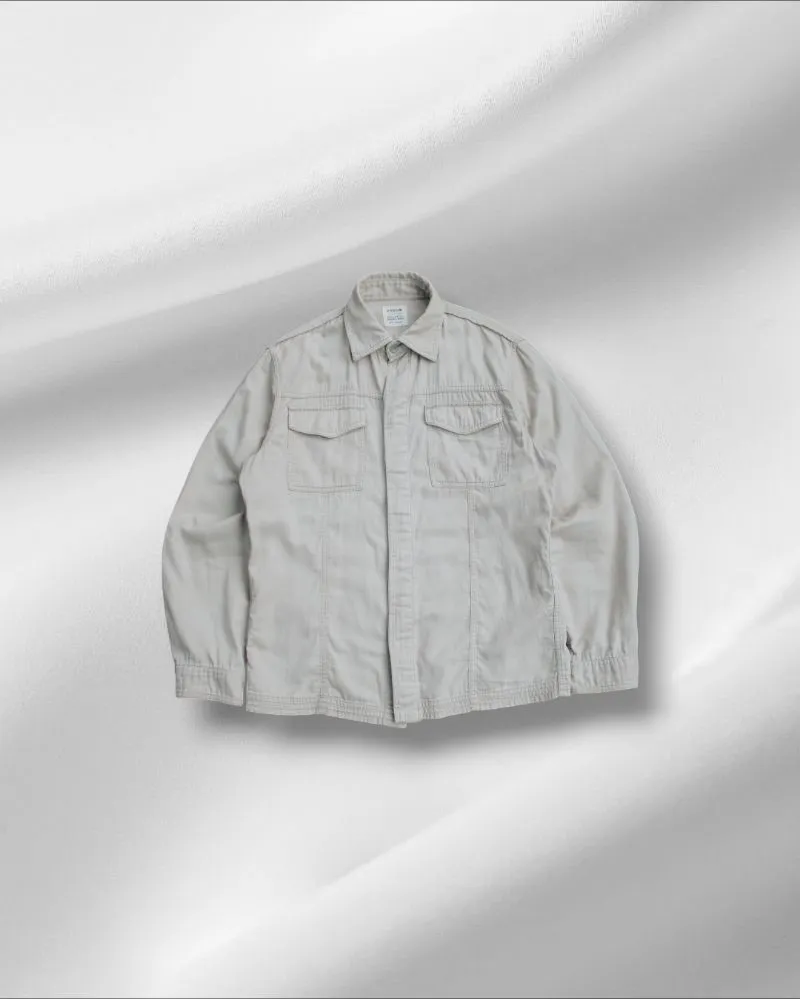 Uniqlo Minimalist Casual Formal shirt Pria white gray photo 1
