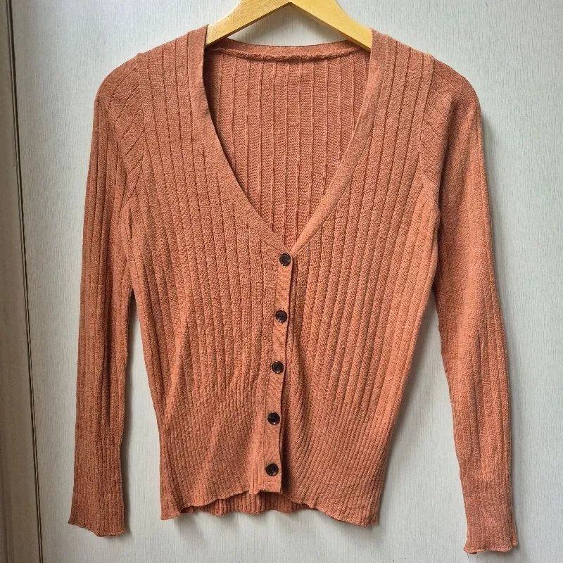 Casual Cardigan Wanita brown photo 1