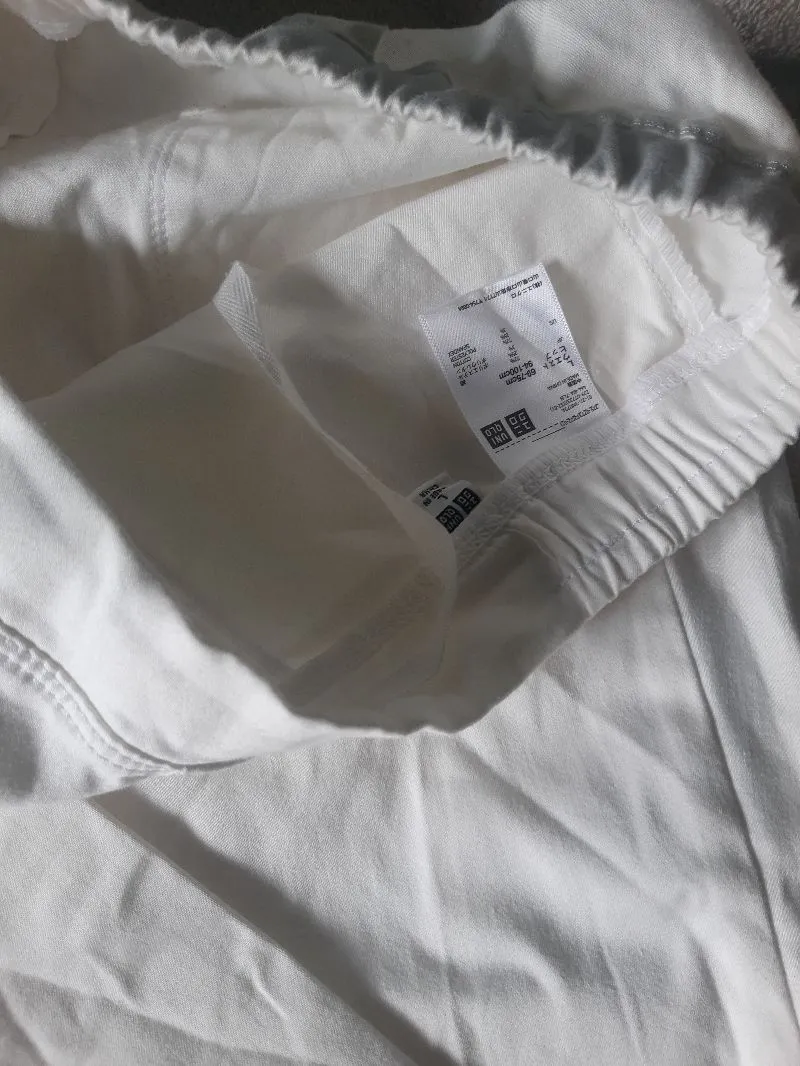 Uniqlo Casual Wide leg jeans Wanita white photo 1