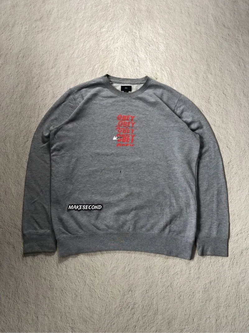 Obey Streetwear Skater Sweatshirt Pria gray photo 1