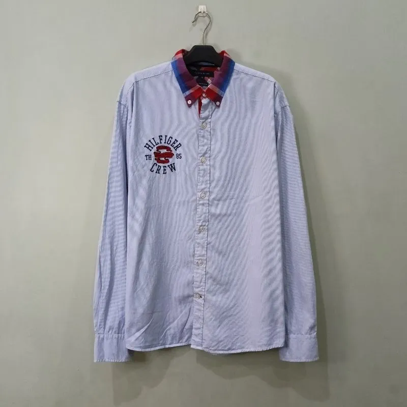Tommy Hilfiger Casual Formal shirt Pria white blue photo 1