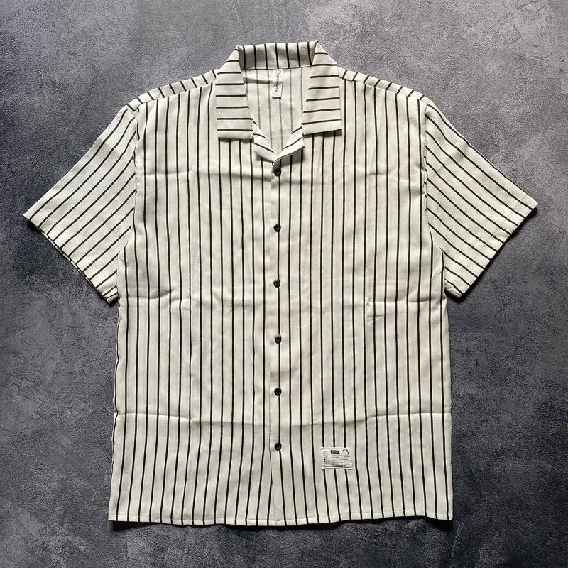 Japanese brand Minimalist Casual Casual shirt Pria white black photo 1