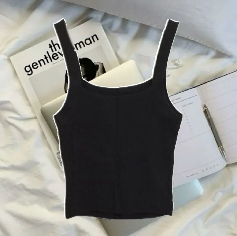 Uniqlo Minimalist Casual Cami top Wanita black photo 1