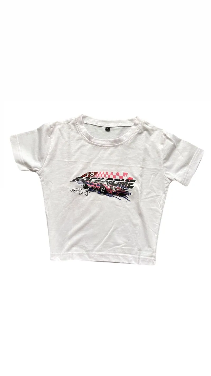 Streetwear Y2K Crop top Wanita white photo 1