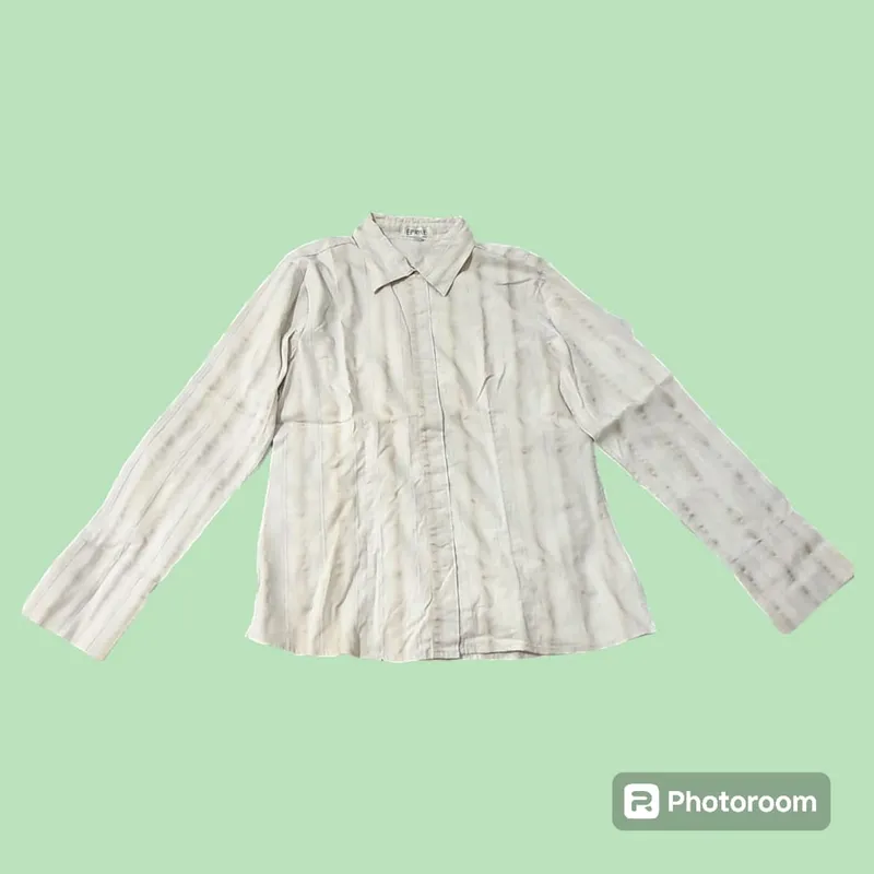 Minimalist Casual Blouse Wanita white cream photo 1